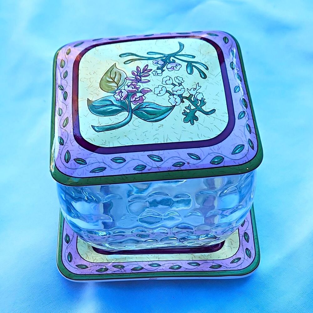 Vintage PartyLite Botanical Fusions Candle Holder Set P7584 Tray Topper Glass